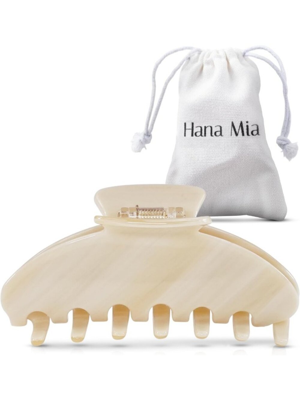 Luxury 4-Inch Creme Claw Clip for Women | Chic Half Updos & Secure Styles